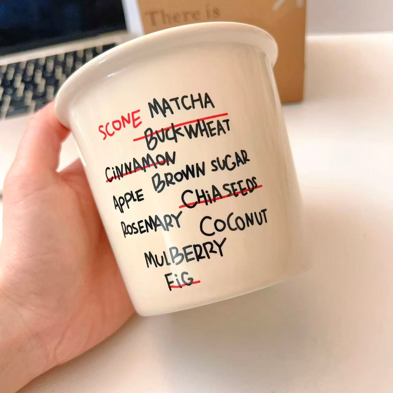 Minimalist Ceramic Mug with Apple Puppy Design – 350ML