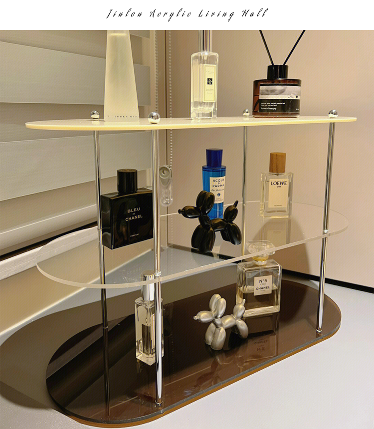 Sleek Three-Tier Acrylic Storage Shelf