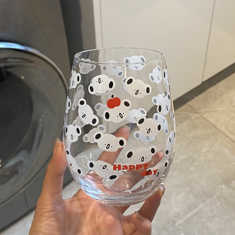 Cute Koala Large Glass Cup | Heat-Resistant, 540ML Capacity