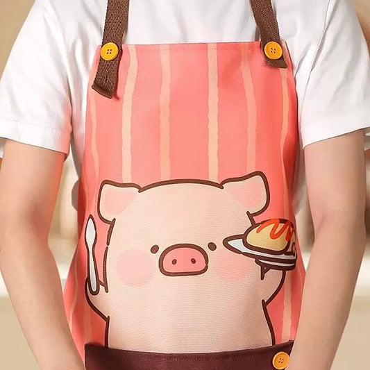 Lulu Piggy Series Cooking Apron with Adjustable Neck Strap