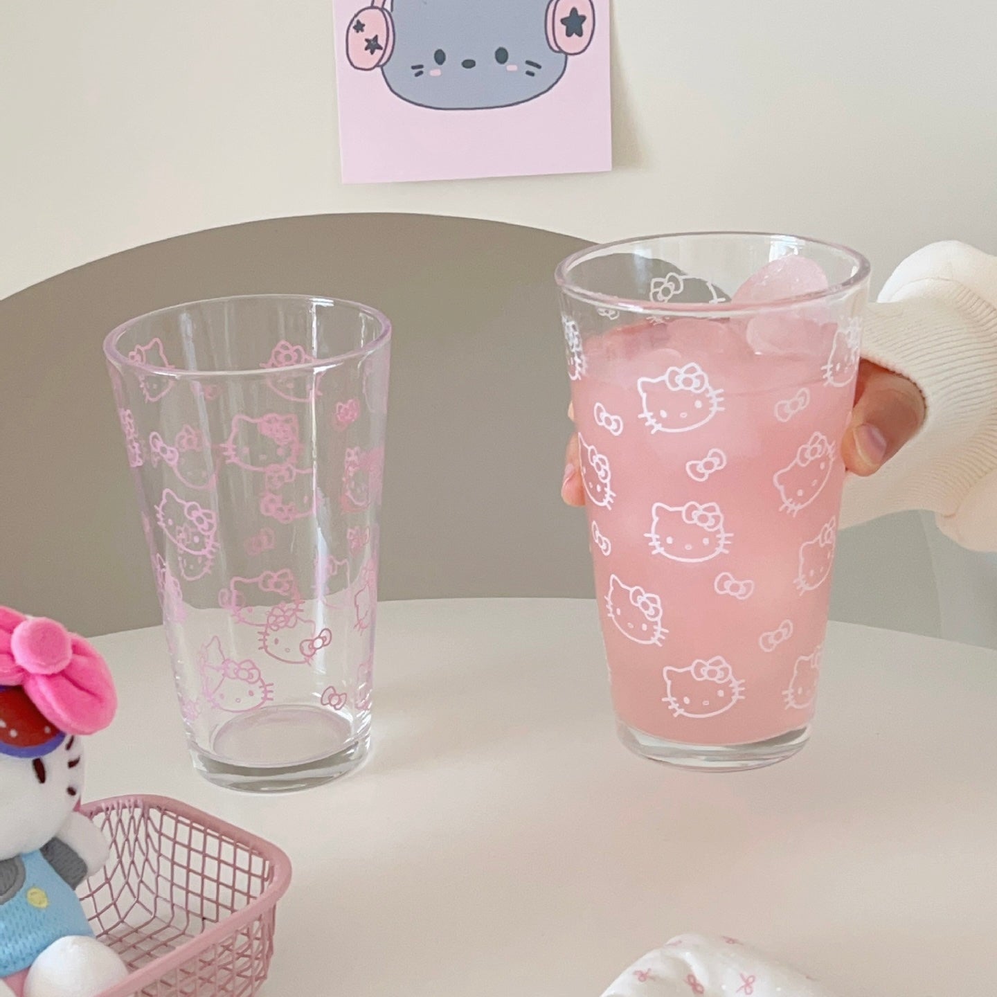 Cute Kitty Glass Cup – 450ML Capacity