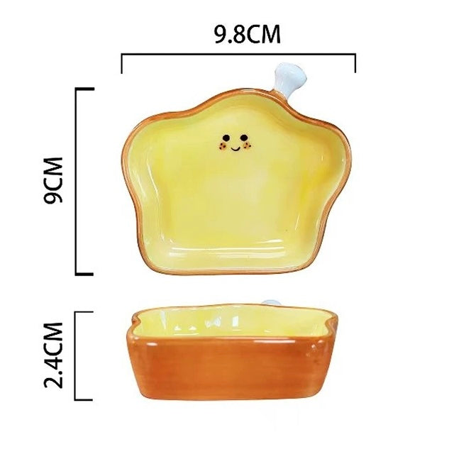 Bread-Shaped Ceramic Sauce Dishes