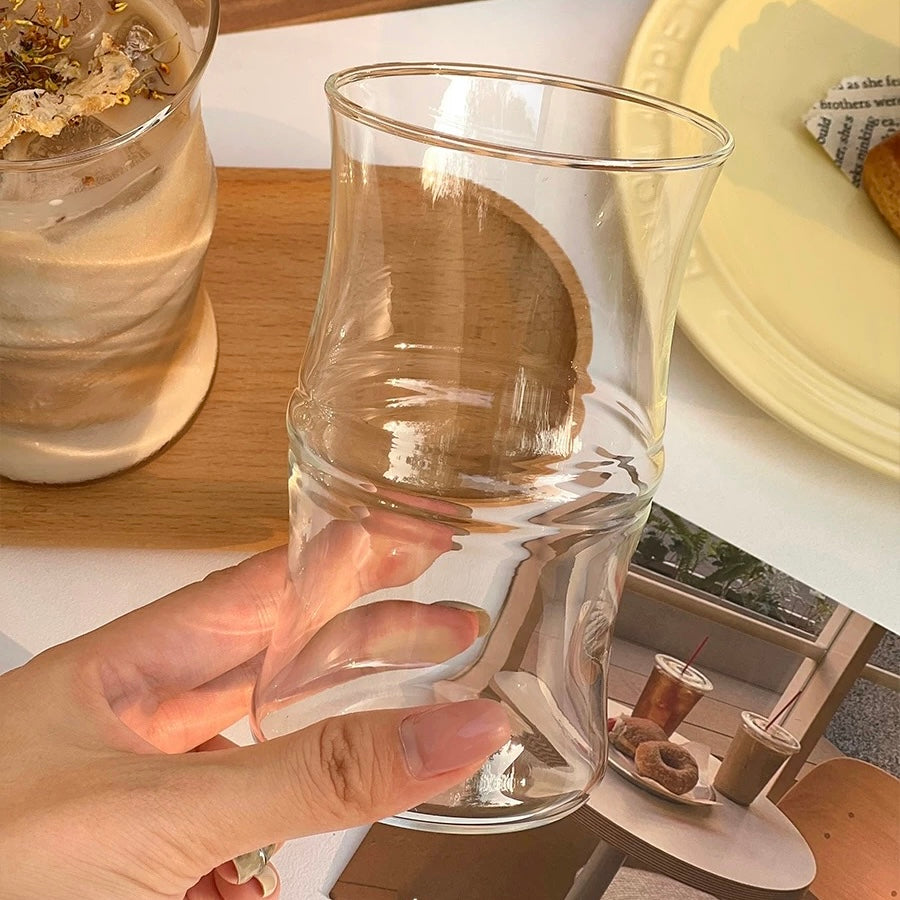Bamboo-Shaped Glass Cup – 400ML Capacity