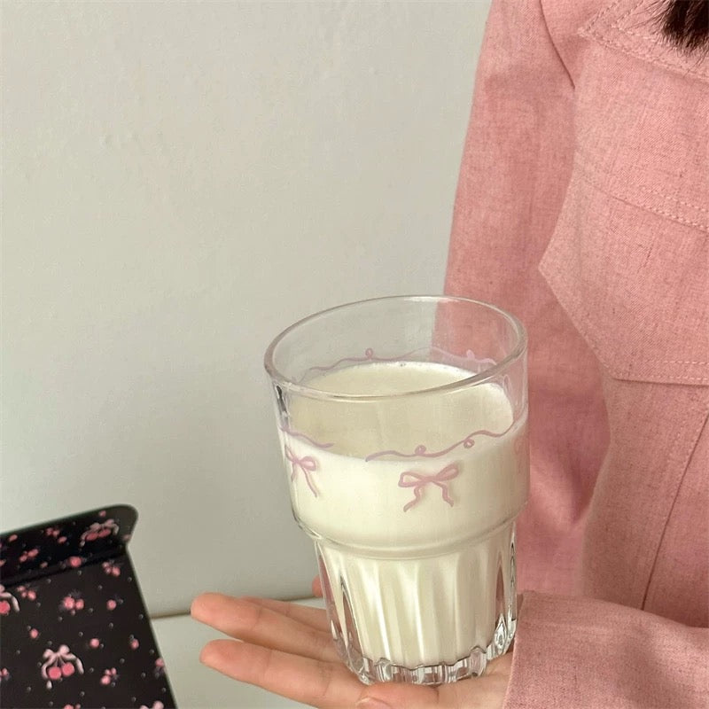 Pink Ribbon Glass Cup - 260ML & 380ML