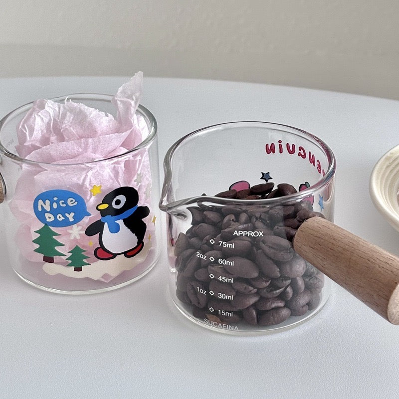 Penguin Glass Measuring Cup with Handle – 100mML
