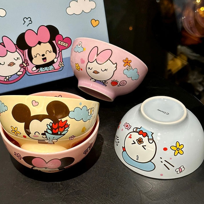 Cute Mickey Ceramic Bowl Gift Set - Set of 4