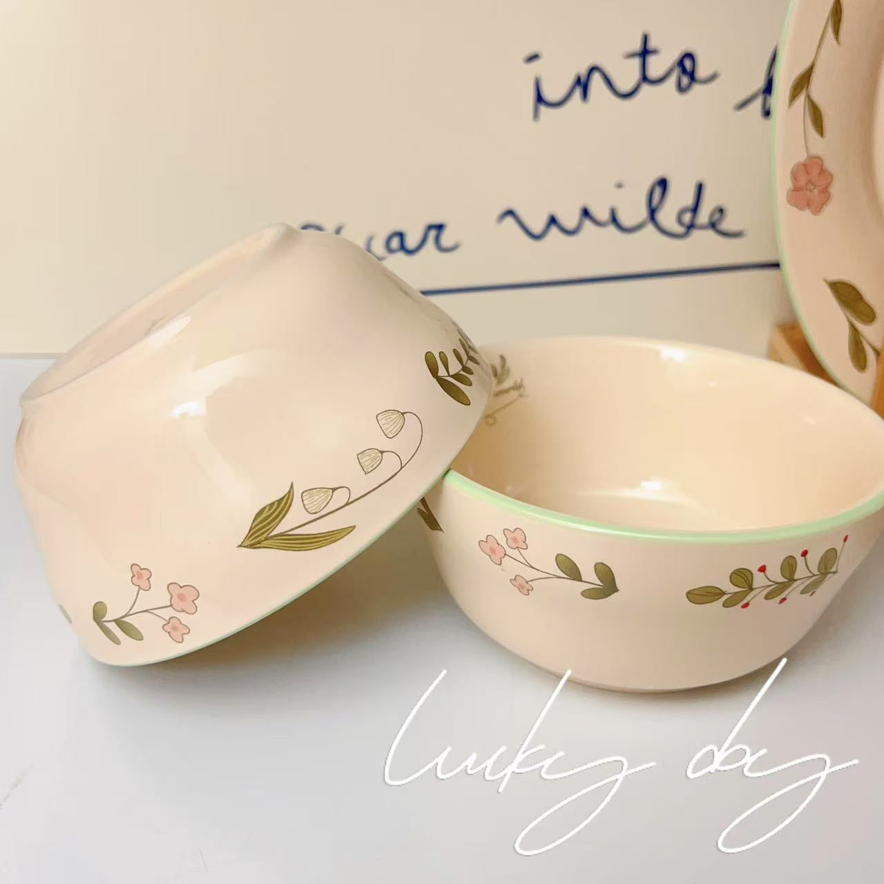 Spring Floral Ceramic Soup Bowl - 350ML & 1500ML