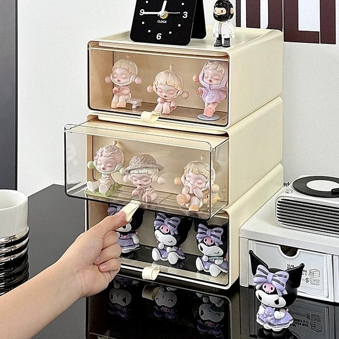 Cute Blind Box Display Drawer – Stackable Organizer for Pop Mart & Collectible Figurines
