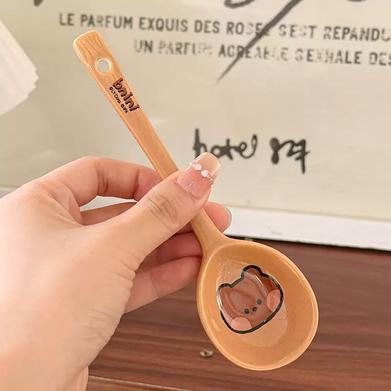 Brown Bear Family Ceramic Spoon | 4 Styles