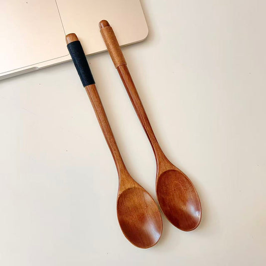 Japanese Style Wooden Spoon with Wrapped Handle