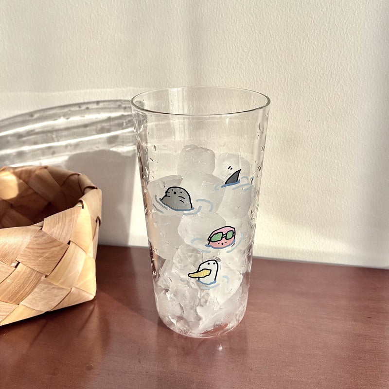 Swimming Animals Glass Cup – 500ML Capacity