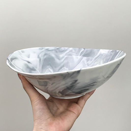 Marble Pattern Ceramic Salad Bowl – 700ML