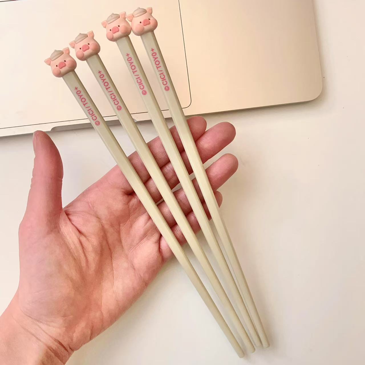 Lulu the Piggy Alloy Chopsticks - Dishwasher Safe