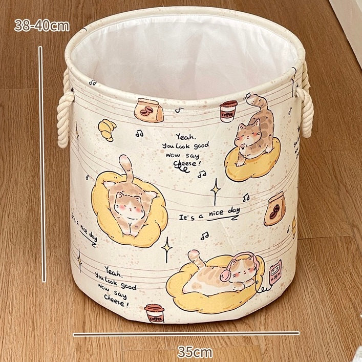 Cute Animal Linen Storage Basket - Foldable & Water-Resistant