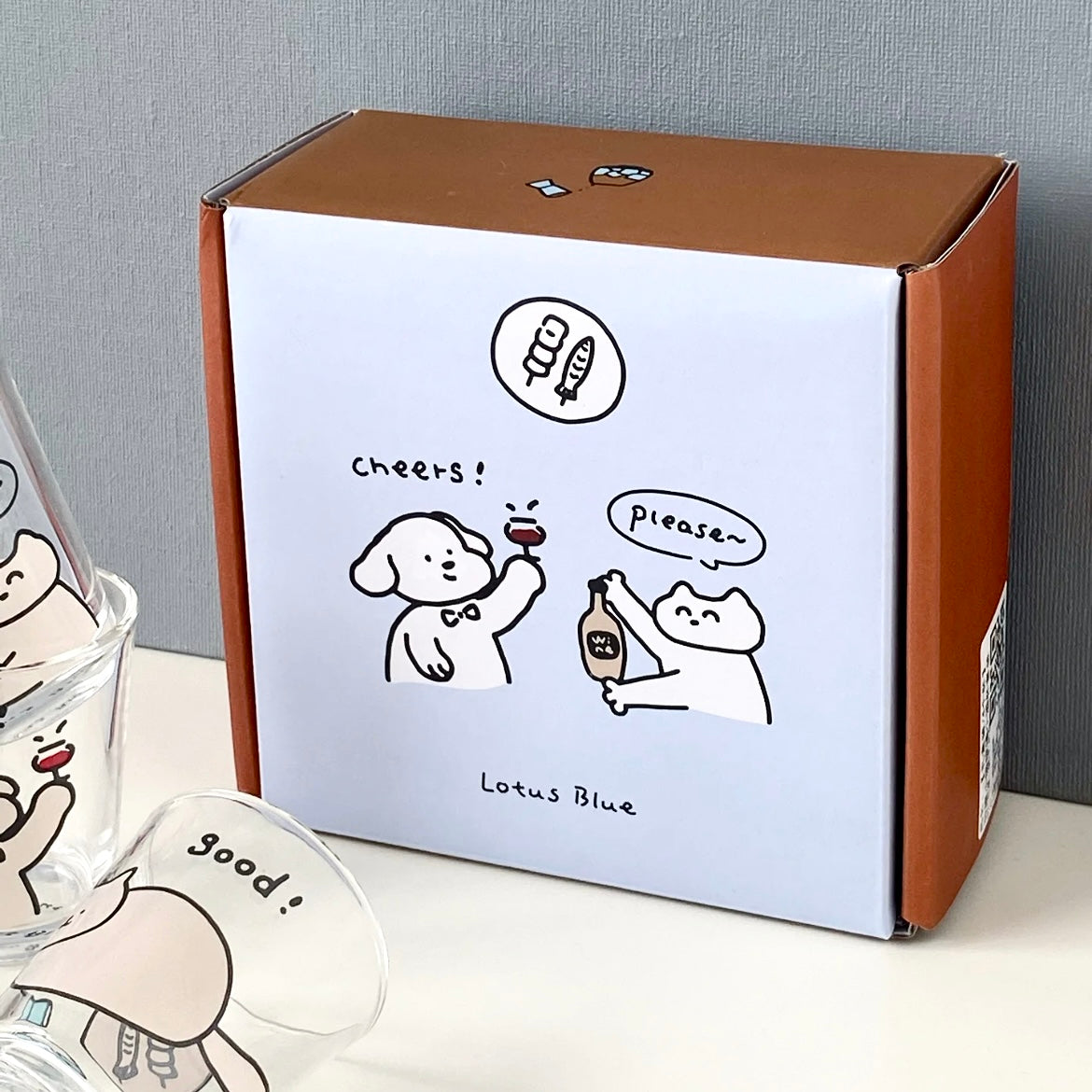 Cute Animal Soju Glass Gift Set - Set of 4, 50ML Capacity