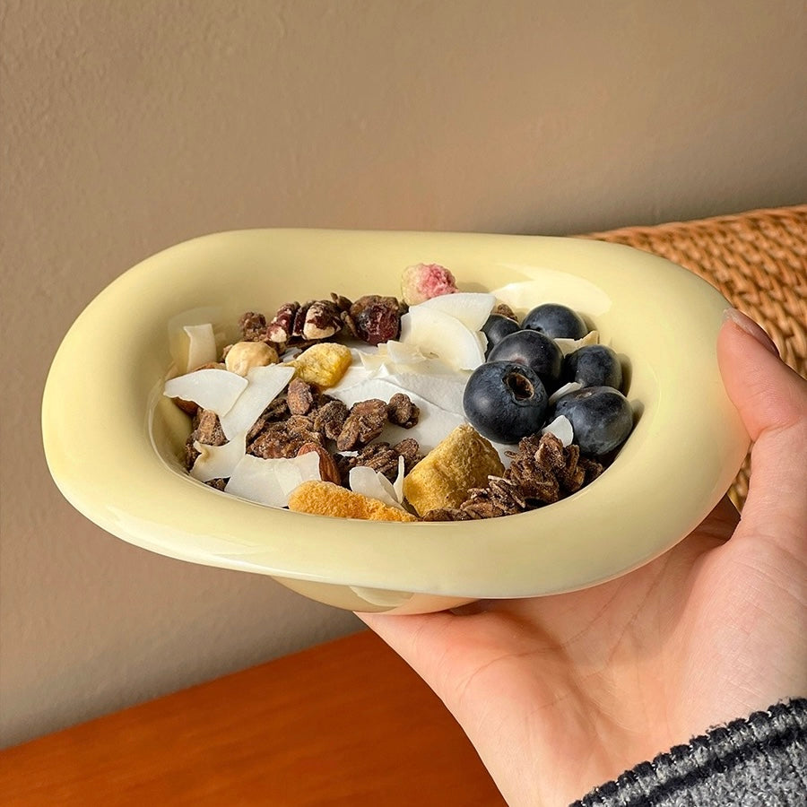 Creamy Irregular Ceramic Yogurt Bowl – 240ML
