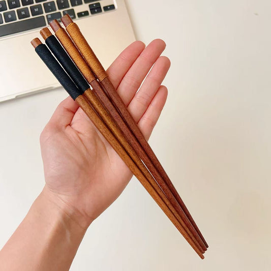Japanese Style Wooden Chopsticks with Wrapped Handle