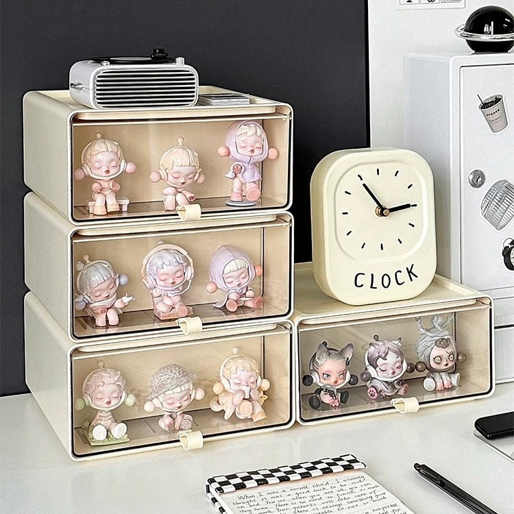 Cute Blind Box Display Drawer – Stackable Organizer for Pop Mart & Collectible Figurines