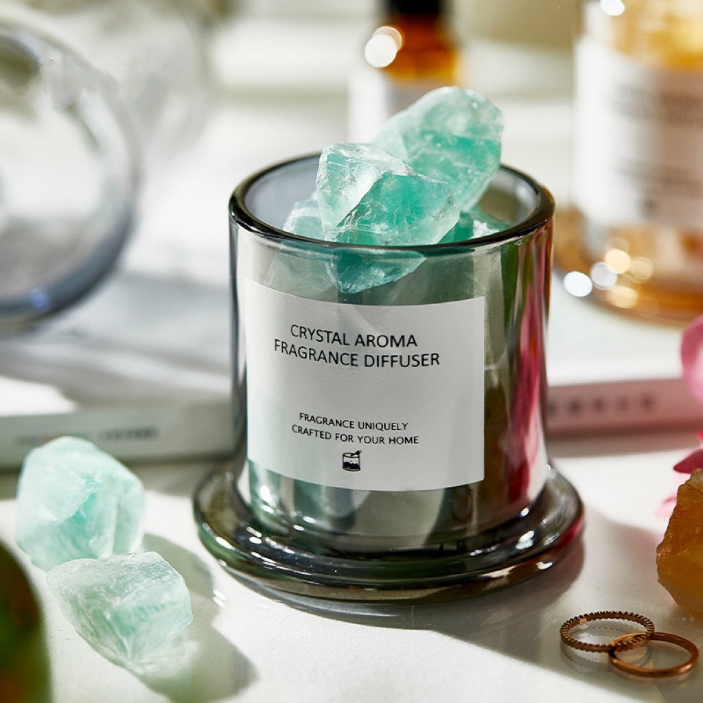 Luxury Aroma Diffuser Gift Box with Natural Crystal Stones, Perfect Gift Set