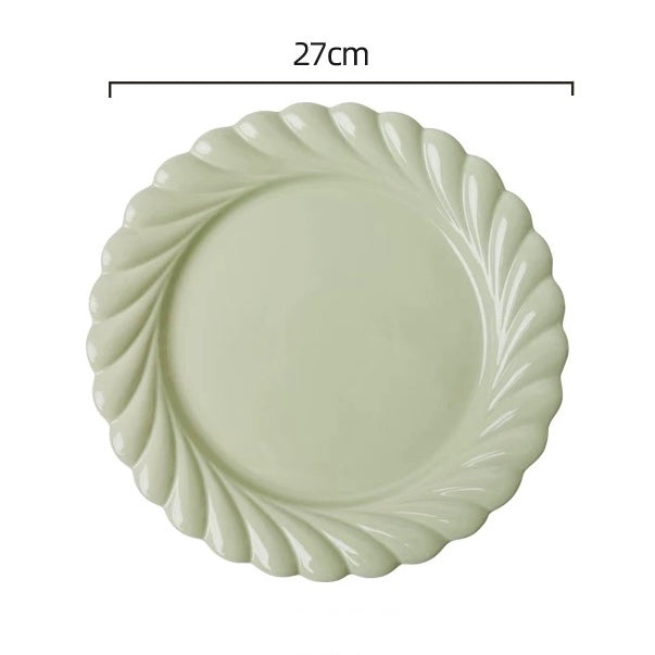 Pastel Spring Dinnerware Set – Cream & Green