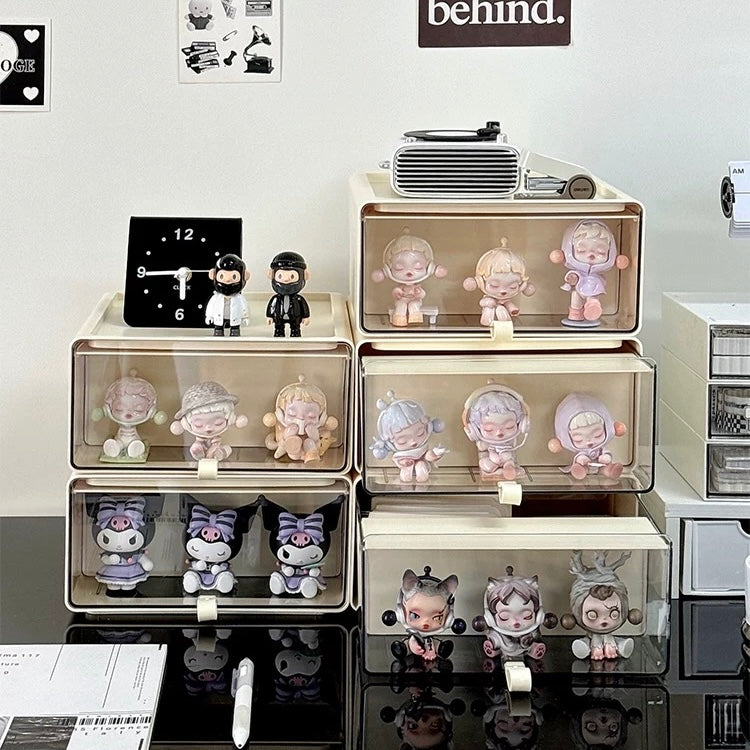 Cute Blind Box Display Drawer – Stackable Organizer for Pop Mart & Collectible Figurines
