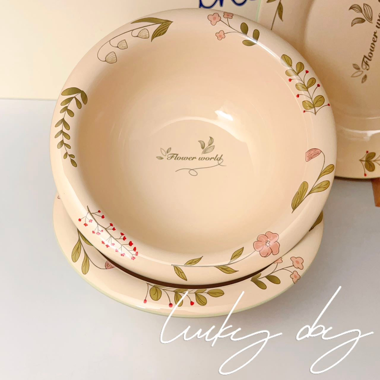Spring Floral Ceramic Ramen Bowl - 600ML
