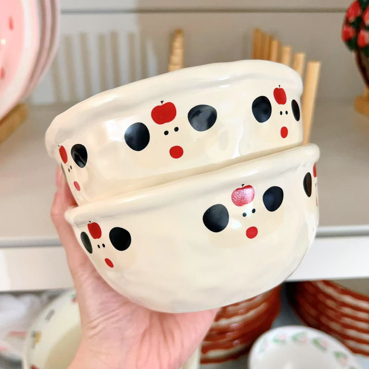 Apple Dog Ceramic Cereal Bowl – 330ML