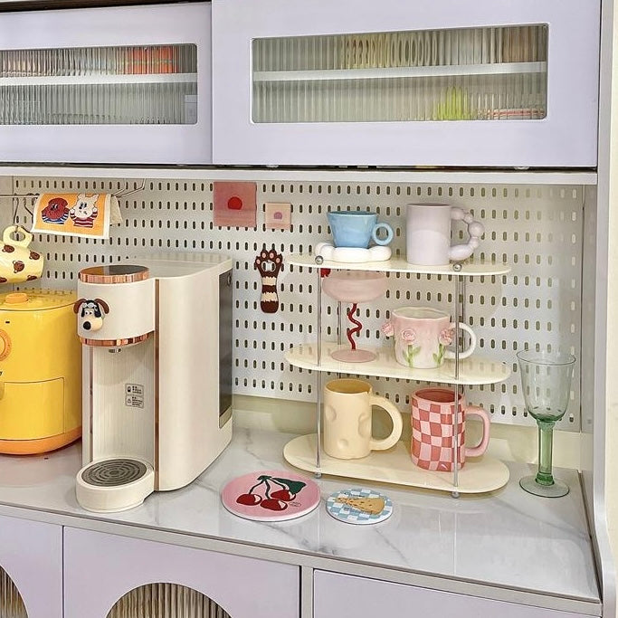 Ivory White Three-Tier Acrylic Storage Shelf