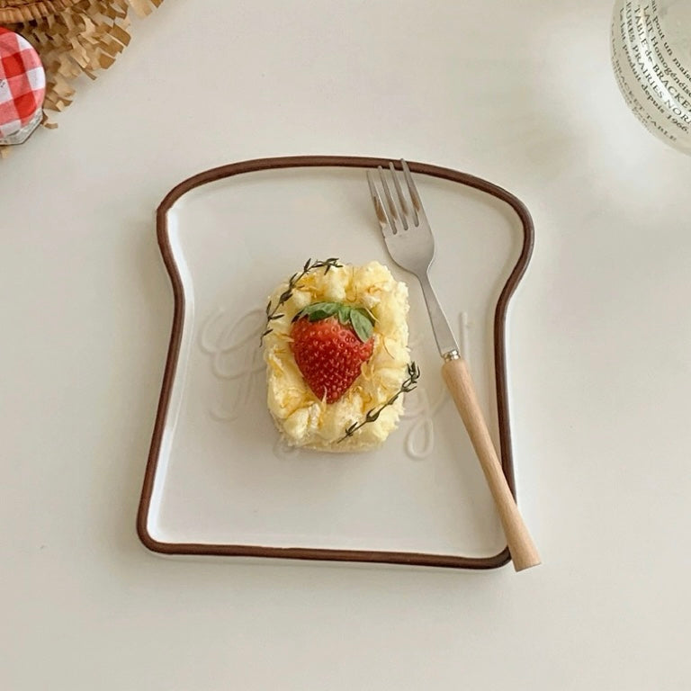 Good Day Toast Ceramic Breakfast Plate - Microwave, Dishwasher, and Oven Safe