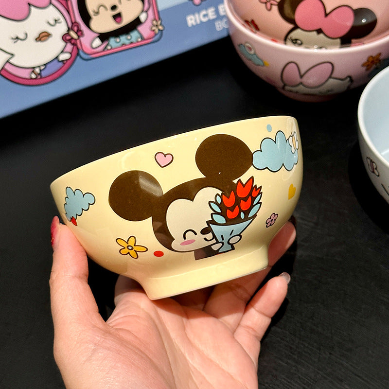 Cute Mickey Ceramic Bowl Gift Set - Set of 4
