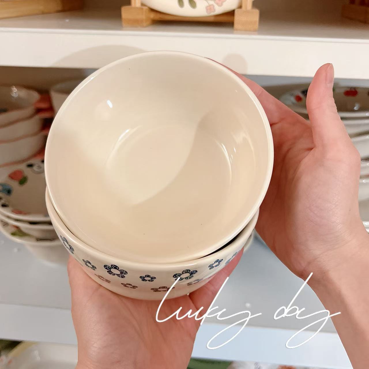 Blue Blossom Ceramic Cereal Bowl, 5-Inch