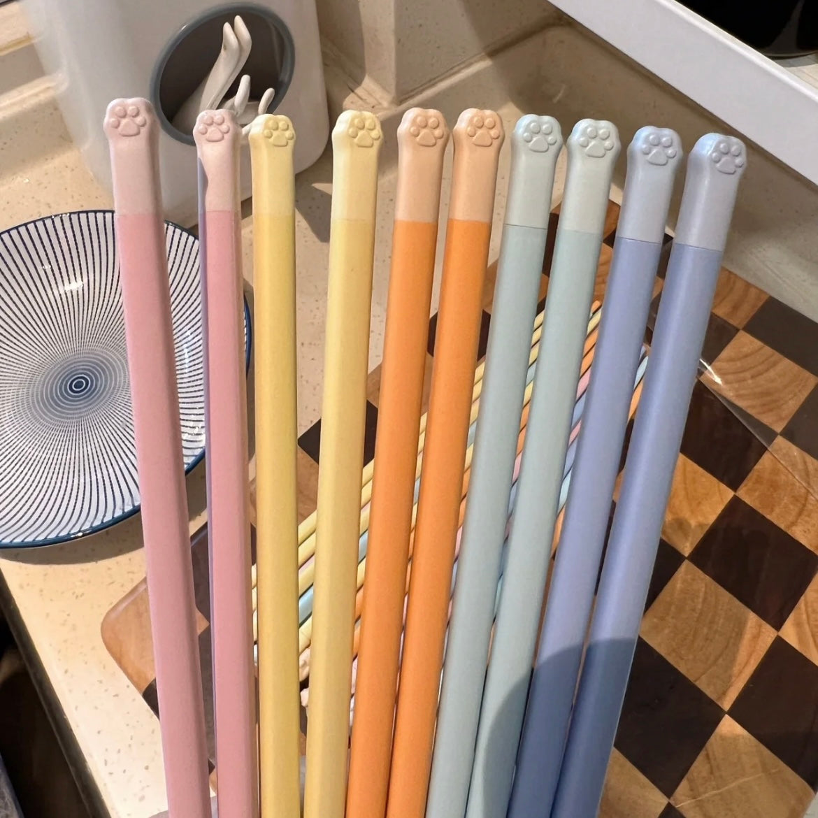 Macaron-Colored Alloy Chopsticks Set – Set of 2 or 5 | Anti-Fade & Anti-Bacterial