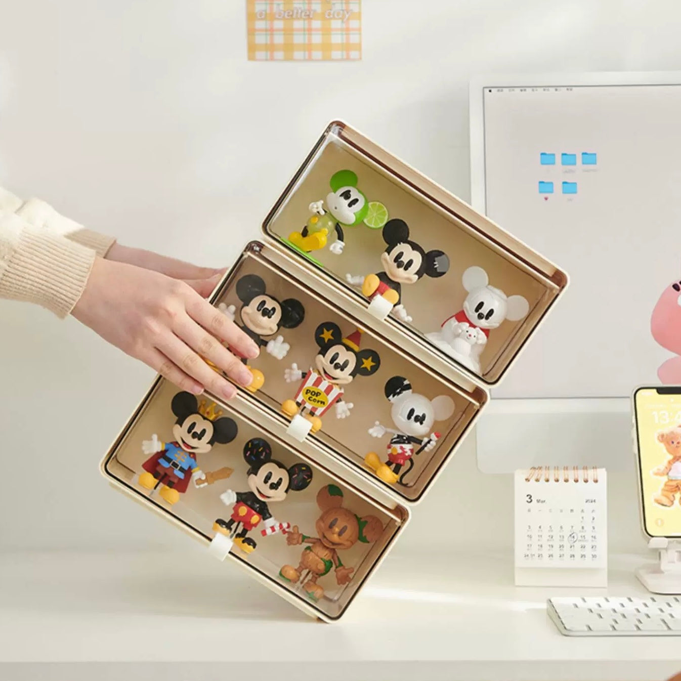 Cute Blind Box Display Drawer – Stackable Organizer for Pop Mart & Collectible Figurines