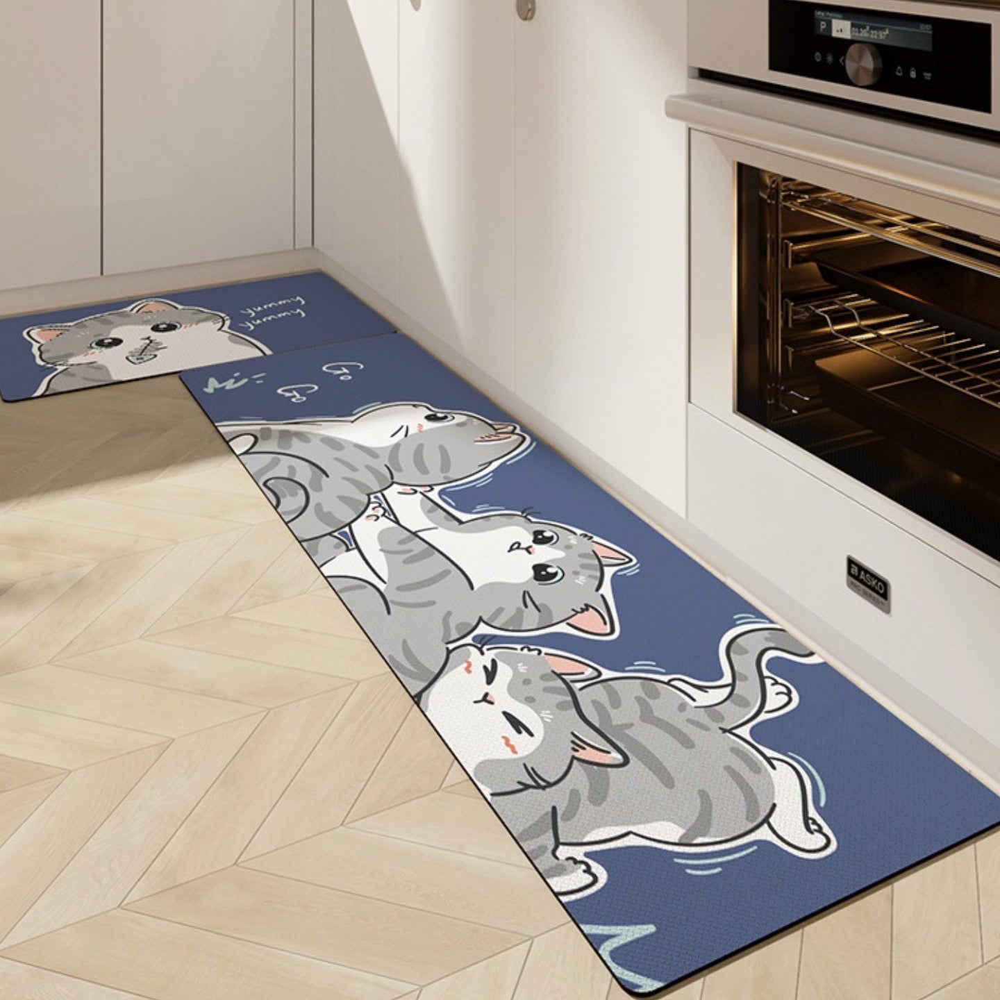 Kitty Leather Kitchen Mat