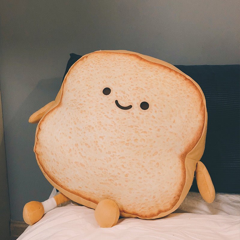 Adorable Toast Bread Pillow | Perfect Decoration or Comfortable Backrest