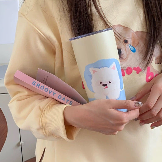 Oil Painting Dog Stainless Steel Travel Mug