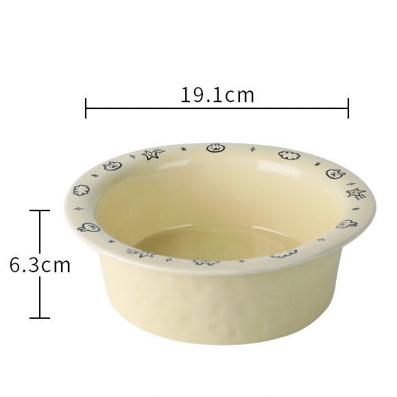 Creamy Doodle-style Ceramic Bowl - 330ML & 730ML