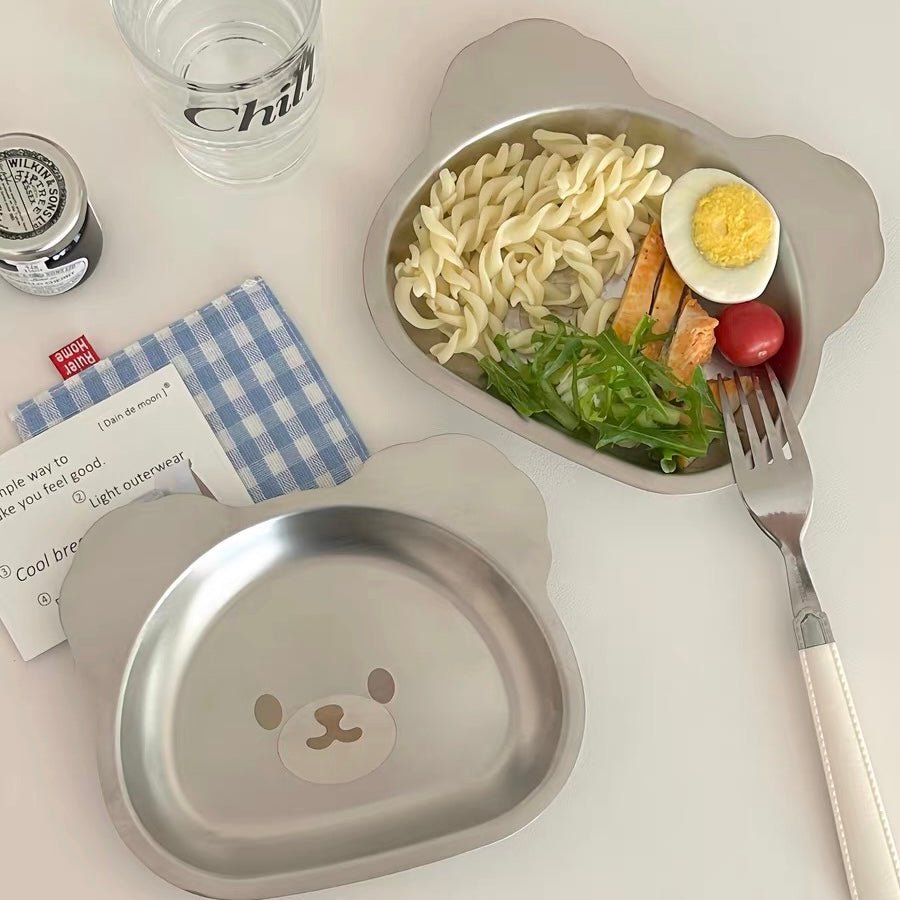 Cute Bear Stainless Steel Plate | 304 Stainless Steel | Dishwasher Safe - Wuli Home