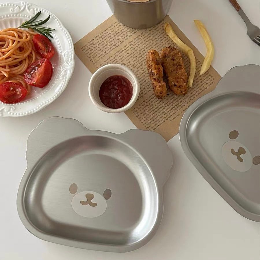 Cute Bear Stainless Steel Plate | 304 Stainless Steel | Dishwasher Safe - Wuli Home