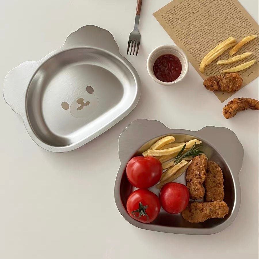 Cute Bear Stainless Steel Plate | 304 Stainless Steel | Dishwasher Safe - Wuli Home