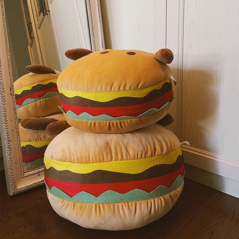 Cute Hamburger Dog Pillow - Soft and Cuddly with Charming Dog Face Design | Perfect for Comfort and Decor - Wuli Home