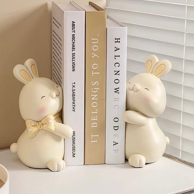 Embracing Bunny Bookend & Decor Piece – Available in Two Colors - Wuli Home