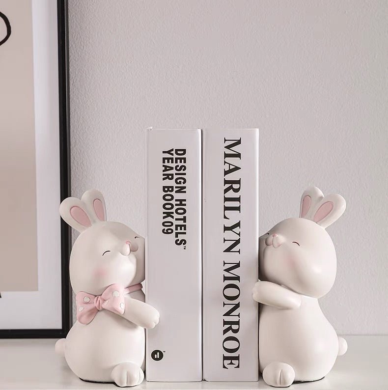 Embracing Bunny Bookend & Decor Piece – Available in Two Colors - Wuli Home