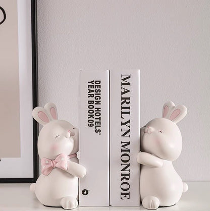 Embracing Bunny Bookend & Decor Piece – Available in Two Colors - Wuli Home