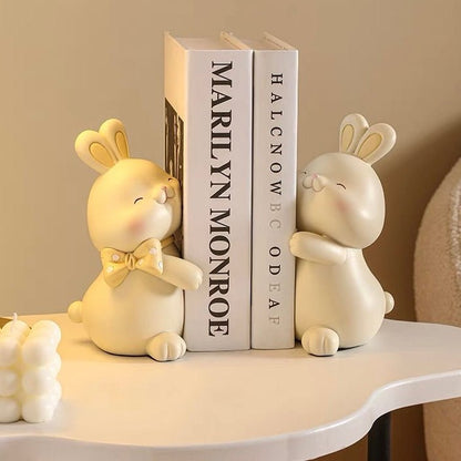 Embracing Bunny Bookend & Decor Piece – Available in Two Colors - Wuli Home