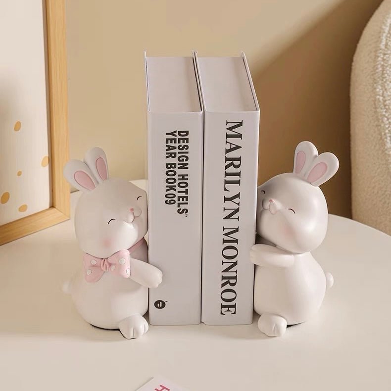 Embracing Bunny Bookend & Decor Piece – Available in Two Colors - Wuli Home