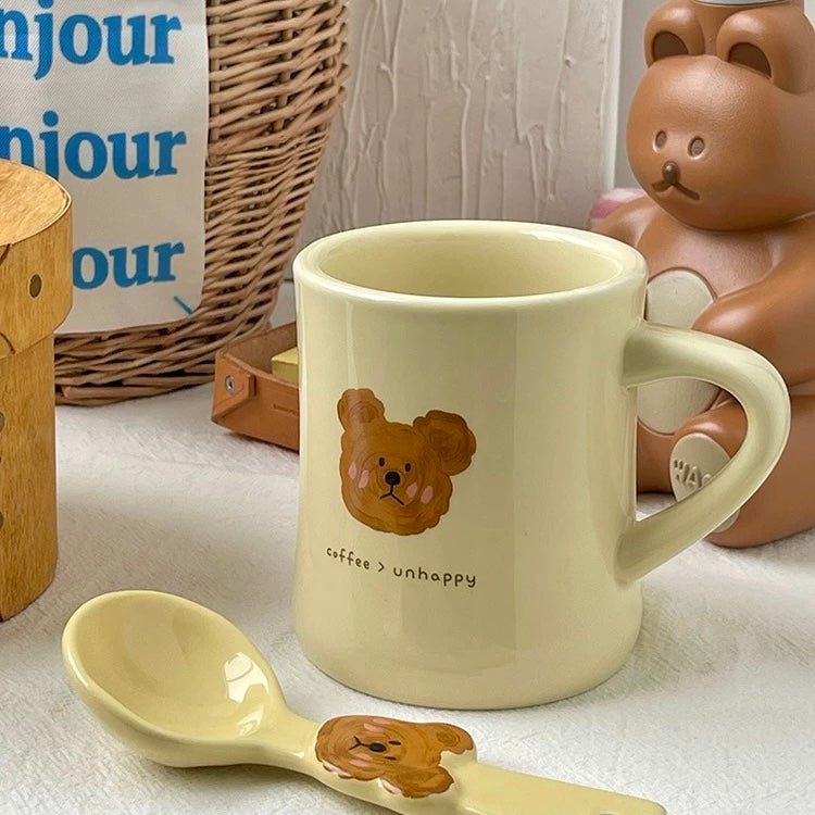 Emo Bear Ceramic Mug, 300ML Capacity - Wuli Home