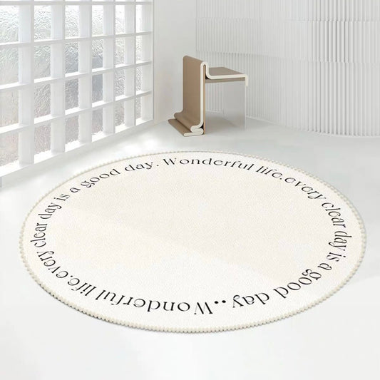 Ivory White Circular Bedside Rug - Wuli Home