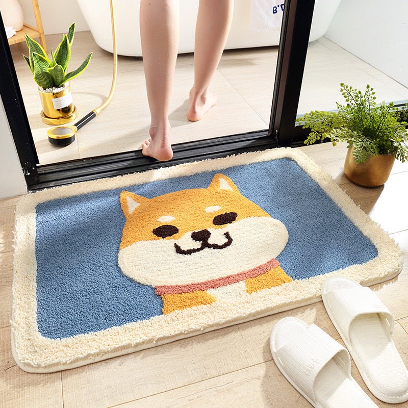 Plush Corgi Bathroom Rug - Size 45x65cm / 50x80cm | Super Absorbent - Wuli Home