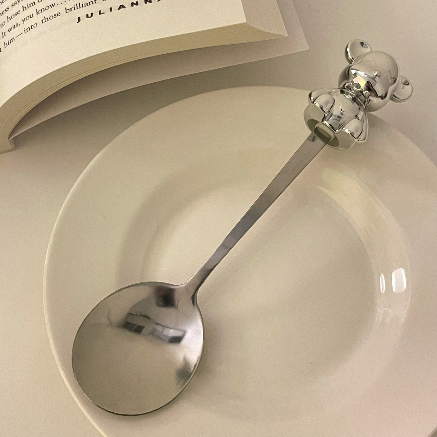 Silver Bear Spoon&Fork- Shimmering Silver Elegance - Wuli Home